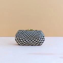 LIKHÂ Accessories Black Houndstooth Clutch