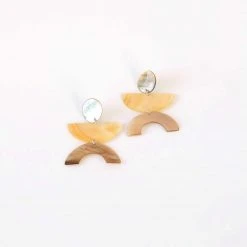 LIKHÂ Long Mother Of Pearl Geometric Earrings Special Occasion