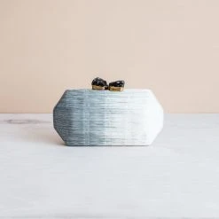 LIKHÂ Light Gray Hexagon Clutch Accessories