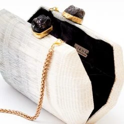 LIKHÂ Light Gray Hexagon Clutch Accessories