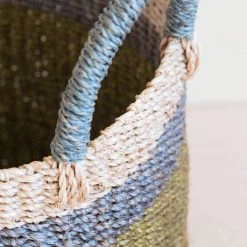 LIKHÂ Home Goods Olive Floor Basket With Handles