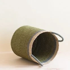 LIKHÂ Home Goods Olive Floor Basket With Handles