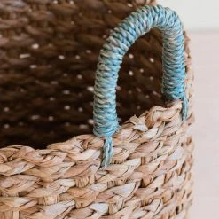 LIKHÂ Home Goods Sky Blue Handle Basket Set