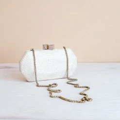 LIKHÂ White Woven Clutch Accessories