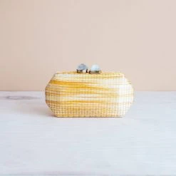 LIKHÂ Yellow Shibori Pattern Clutch