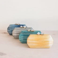 LIKHÂ Yellow Shibori Pattern Clutch