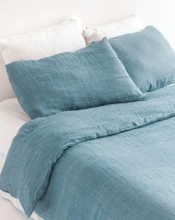 Creative Women Denim Blue Linen Duvet Set Home Goods