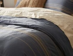 Coyuchi Home Goods Lobos Duvet Cover - Azure / Indigo