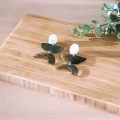 LIKHÂ Long Mother Of Pearl Geometric Earrings Special Occasion