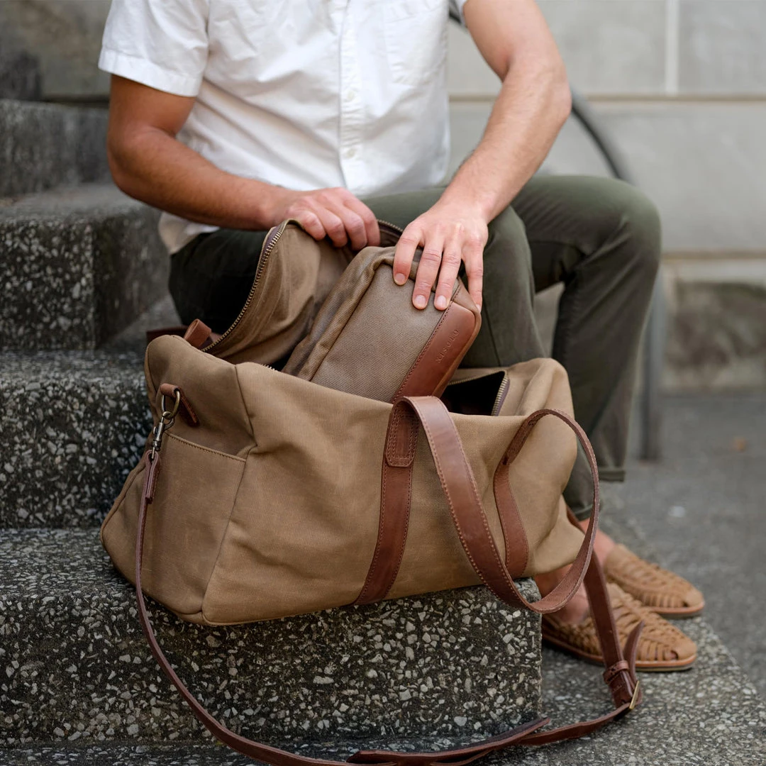 Nisolo Luis Weekender - Waxed Canvas Accessories 7 Nisolo Luis Weekender - Waxed Canvas Accessories