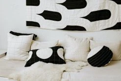 Anchal Lunar Dot Lumbar Pillow - Charcoal