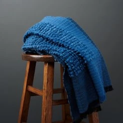 Studio Variously Macaroon Merino Wool Throw Blanket - Midnight Home Goods