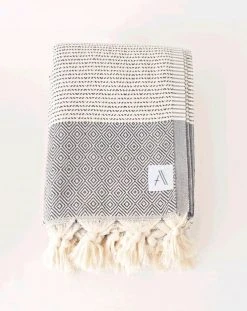 Amante Marketplace Magis Diamond Turkish Towel / Throw Blanket - Black