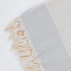 Amante Marketplace Magis Diamond Turkish Towel / Throw Blanket - Light Gray Home Goods