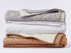 Coyuchi Manzanita Full/ Queen Quilt - Pewter Fair Trade