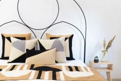 Leah Singh Marianne Triangle Wool Throw Pillow Cover - Black Home Goods