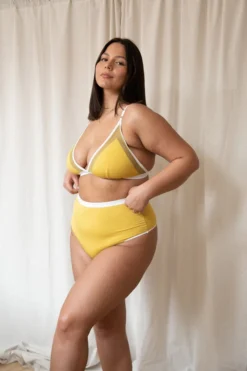 Mary Young High Waist Bamboo Thong - Citrine Sustainable Materials 8 Mary Young High Waist Bamboo Thong - Citrine Sustainable Materials