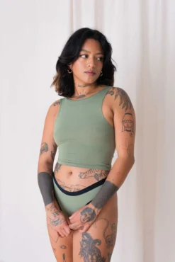 Mary Young Wallace Bamboo Crop Top - Sage Sustainable Materials