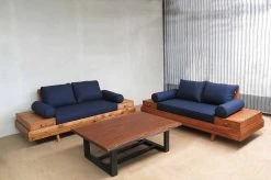 Masaya & Co. Floating Love Seat - Navy Blue Living Room