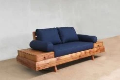 Masaya & Co. Floating Love Seat - Navy Blue Living Room