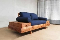Masaya & Co. Floating Love Seat - Navy Blue Living Room