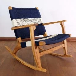Masaya & Co. Masaya Rocking Chair - Navy + White