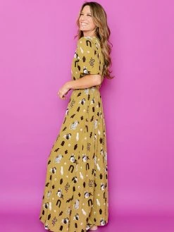 Mata Traders Clothing Brea Olive Curios Wrap Dress