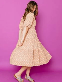 Mata Traders Clothing Catherine Wheat Blossom Tiered Maxi Dress