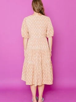 Mata Traders Clothing Catherine Wheat Blossom Tiered Maxi Dress