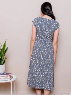 Mata Traders Elise Blue Spots Sheath Dress