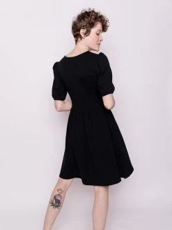 Mata Traders Inez Black Bubble Sleeve Dress