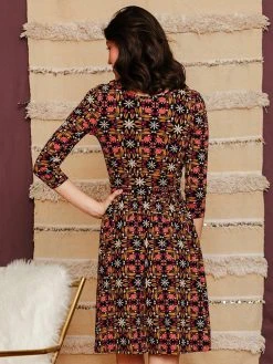 Mata Traders Clothing Novela Mauve Tile Dress