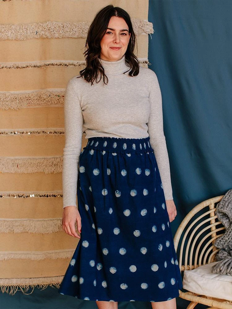 Mata Traders Shimla Full Moon Smocked Skirt Fair Trade 3 Mata Traders Shimla Full Moon Smocked Skirt Fair Trade