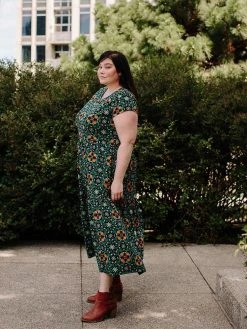 Mata Traders Tiered Teal Tile Jersey Dress Best Sellers