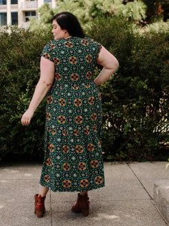 Mata Traders Tiered Teal Tile Jersey Dress Best Sellers