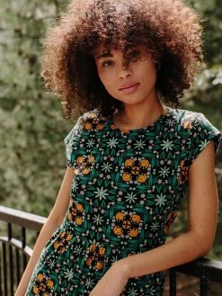 Mata Traders Tiered Teal Tile Jersey Dress Best Sellers