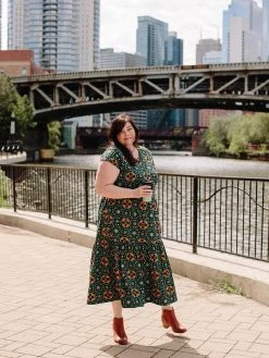 Mata Traders Tiered Teal Tile Jersey Dress Best Sellers