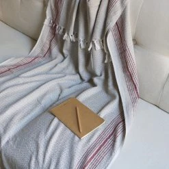 Anatolico Throw Blankets Matia Turkish Blanket / Scarf - Beige 8 Anatolico Throw Blankets Matia Turkish Blanket / Scarf - Beige