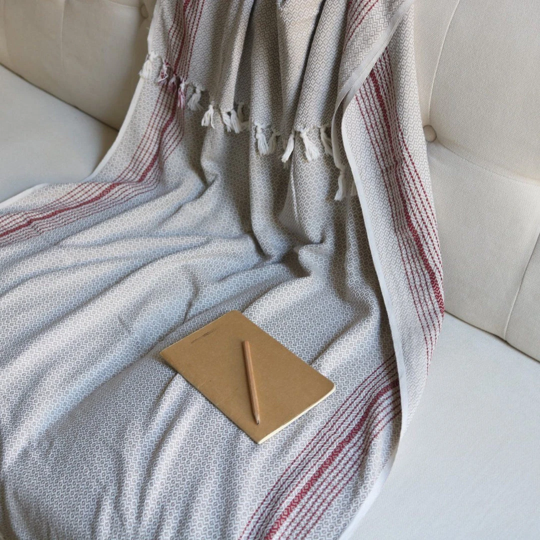 Anatolico Throw Blankets Matia Turkish Blanket / Scarf - Beige 5 Anatolico Throw Blankets Matia Turkish Blanket / Scarf - Beige