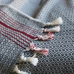 Anatolico Matia Turkish Blanket / Scarf - Black Throw Blankets