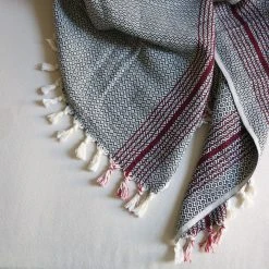 Anatolico Matia Turkish Blanket / Scarf - Black Throw Blankets