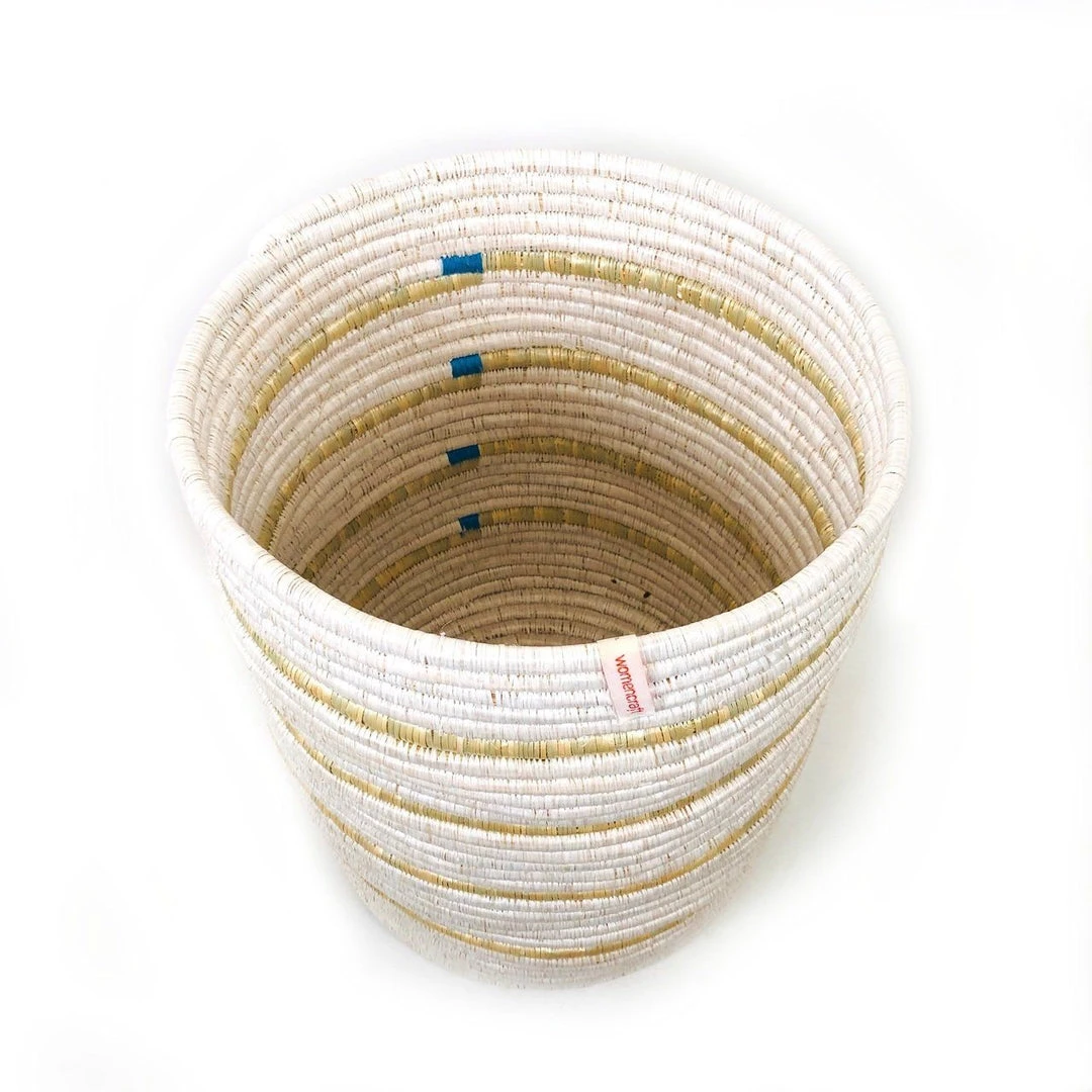 Mbare Ikiba Storage Basket - Blue Squares 4 Mbare Ikiba Storage Basket - Blue Squares