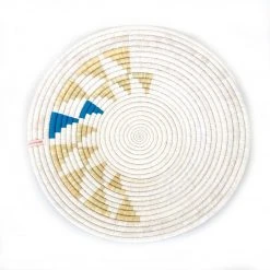 Mbare Inyabu Large Wall Basket - Blue Triangles