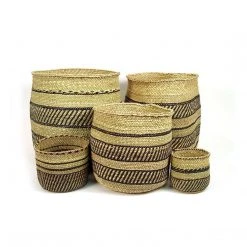 Mbare Best Sellers Iringa Baskets - Black Stripe