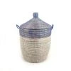 Mbare Home Goods Medium Two-Tone Hamper Basket - Navy + White