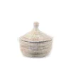 Mbare Handcrafted Small Tabletop Basket - White