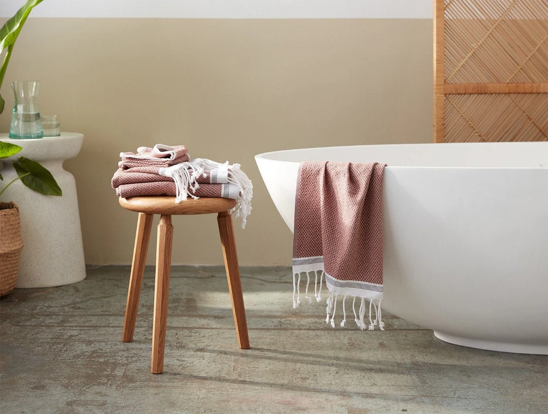Coyuchi Best Sellers Mediterranean Towels - Rosehip / Shadow 4 Coyuchi Best Sellers Mediterranean Towels - Rosehip / Shadow