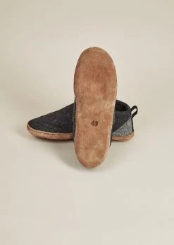 Kyrgies Men's Wool Tengries Slippers - Charcoal