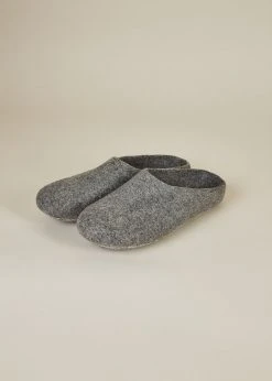 Kyrgies Best Sellers Men's Classic Sole Low Back Wool Slippers - Gray