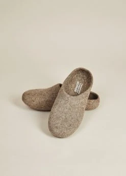 Kyrgies Men's Classic Sole Low Back Wool Slippers - Oatmeal Best Sellers